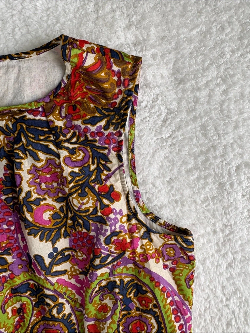 Talbots Lined Paisley Print Shell - Size 16 (XL) - Picture 8 of 15